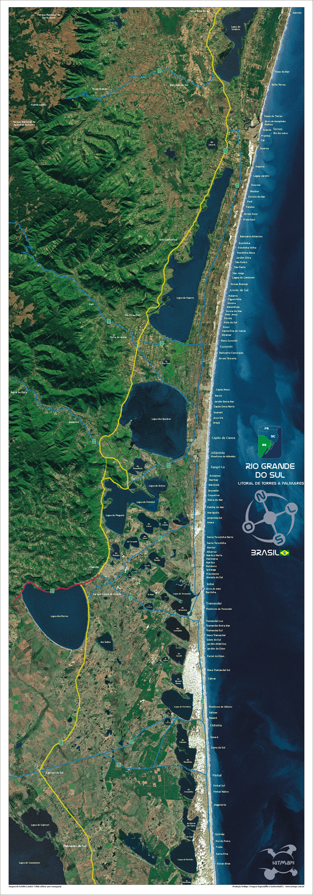 Poster Torres a Palmares - Imagem de satelite LandSat 7